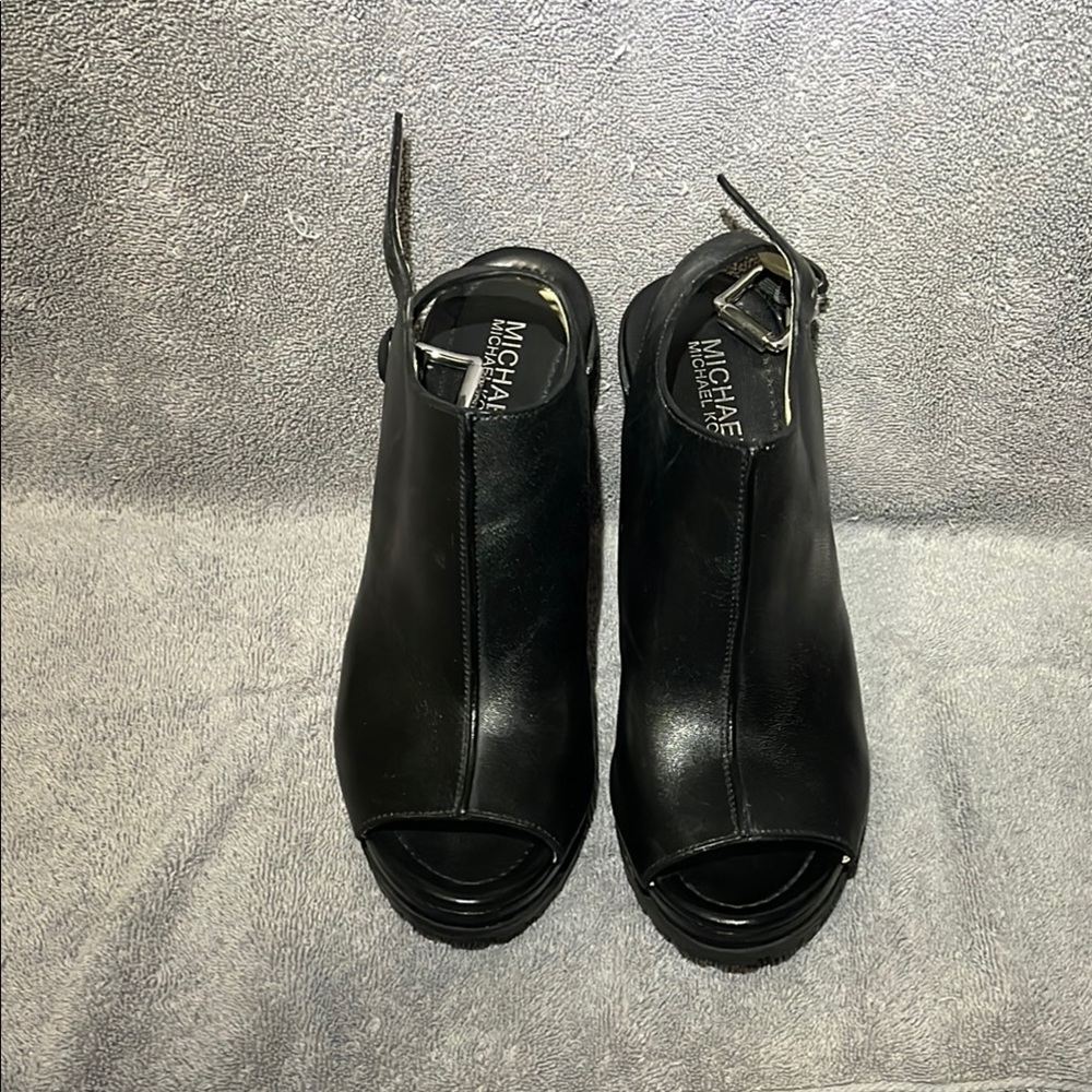 Michael Kors Black Peep Toe Heels